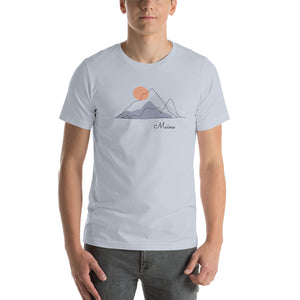 Short-Sleeve Unisex T-Shirt with Mountain and Maine Print