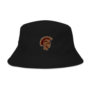 Universal bucket hat with embroidered Trojan Head