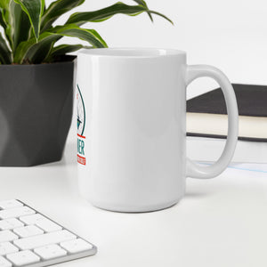 White glossy mug with logo